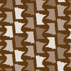 Minnesota State Shape Pattern Brown and White