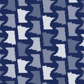 Minnesota State Shape Pattern Dark Blue and White