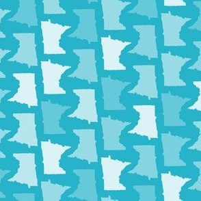 Minnesota State Shape Pattern Teal and White