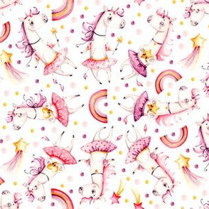 Nursery cute watercolor baby unicorn