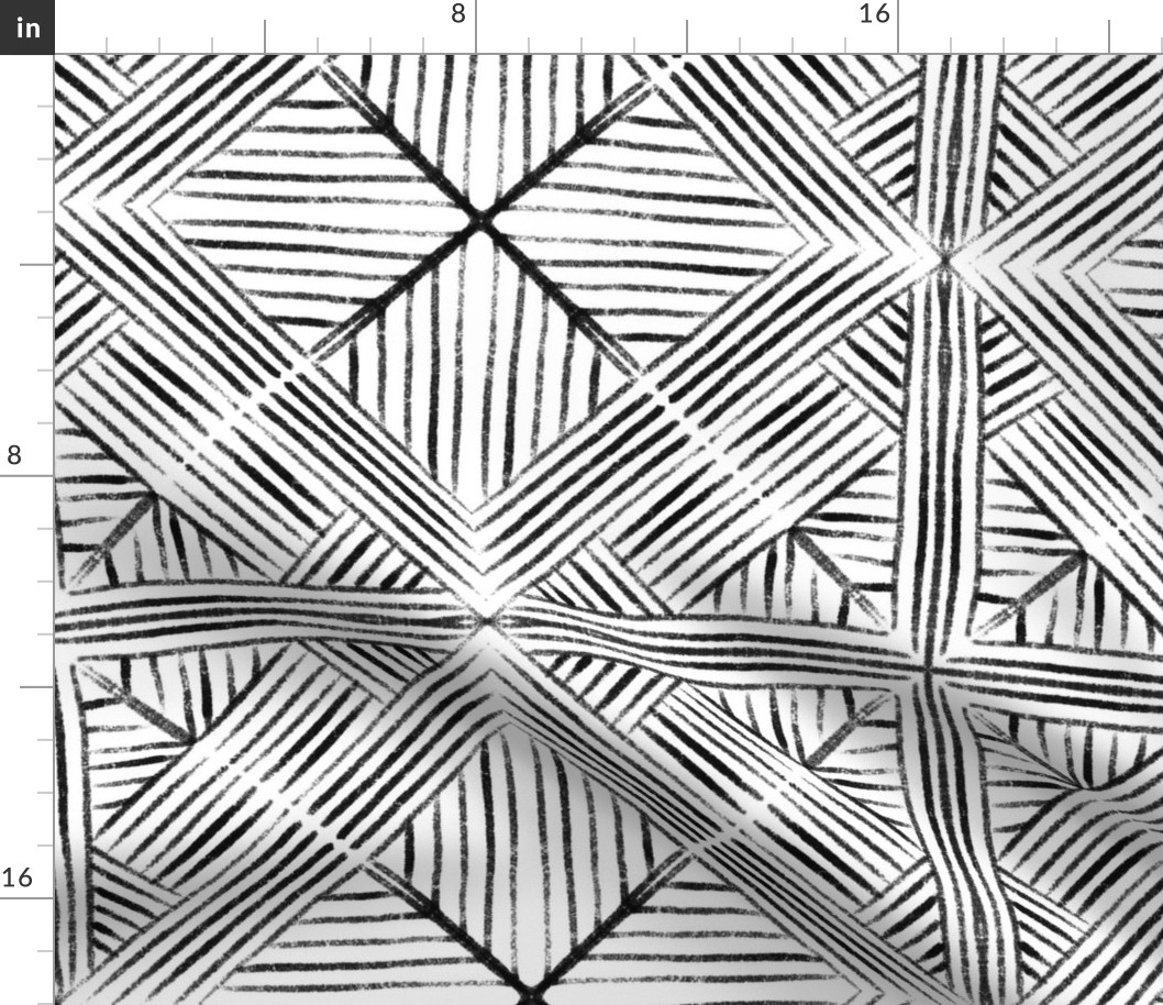 Large scale • Geometric painting black and white