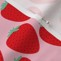 Strawberry fields fruit garden summer design soft pink red