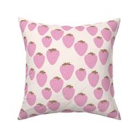 Strawberry fields fruit garden summer design off white pink