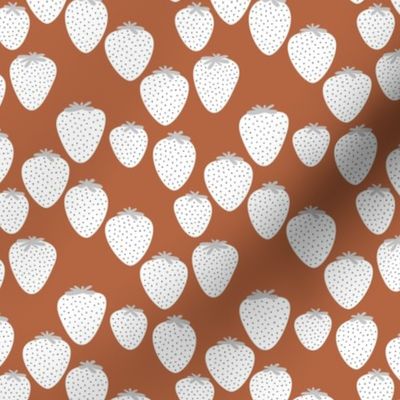 Strawberry fields fruit garden summer design copper rust brown SMALL