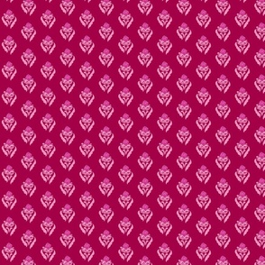 Rose red background, pink and fuscha flower