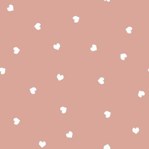 mini hearts fabric - hearts fabric, baby fabric, trendy baby fabric, valentines fabric - dusty pink