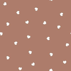 mini hearts fabric - hearts fabric, baby fabric, trendy baby fabric, valentines fabric - mocha