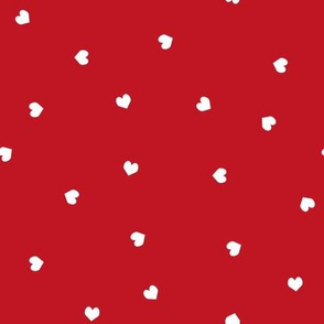 mini hearts fabric - hearts fabric, baby fabric, trendy baby fabric, valentines fabric - crimson