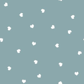 mini hearts fabric - hearts fabric, baby fabric, trendy baby fabric, valentines fabric - dusty blue