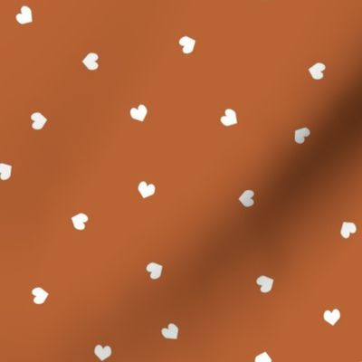 mini hearts fabric - hearts fabric, baby fabric, trendy baby fabric, valentines fabric - rust