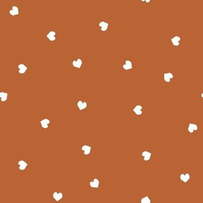 mini hearts fabric - hearts fabric, baby fabric, trendy baby fabric, valentines fabric - rust