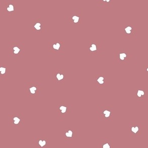 mini hearts fabric - hearts fabric, baby fabric, trendy baby fabric, valentines fabric - dusty mauve