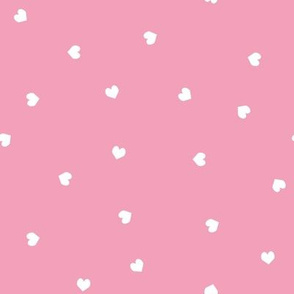 mini hearts fabric - hearts fabric, baby fabric, trendy baby fabric, valentines fabric - medium pink