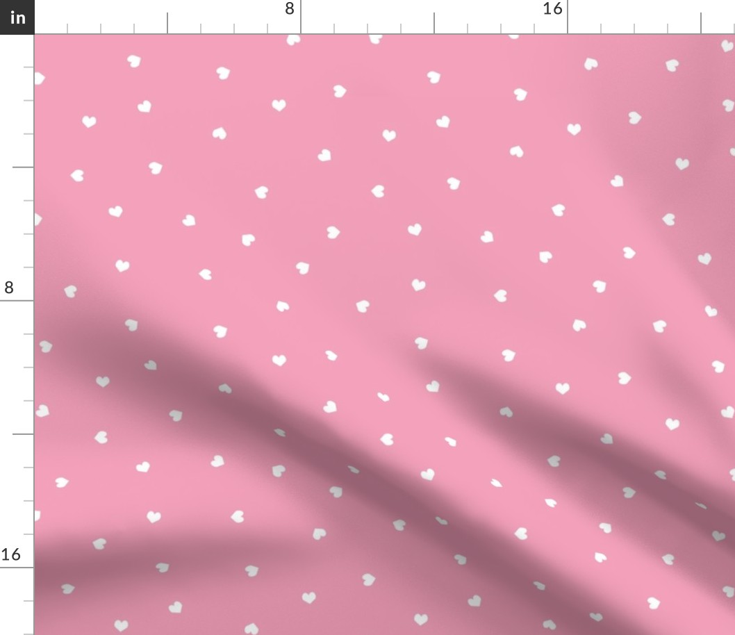 mini hearts fabric - hearts fabric, baby fabric, trendy baby fabric, valentines fabric - medium pink