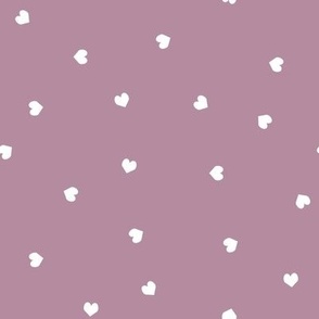 mini hearts fabric - hearts fabric, baby fabric, trendy baby fabric, valentines fabric - mauve