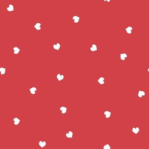 mini hearts fabric - hearts fabric, baby fabric, trendy baby fabric, valentines fabric - red