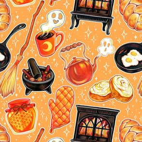 Kitchen Witch Supplies on Orange