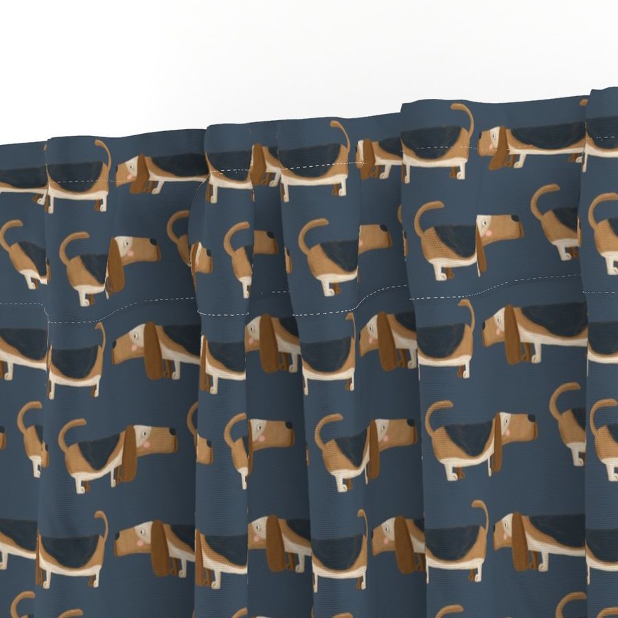 Basset Hound navy land medium scale