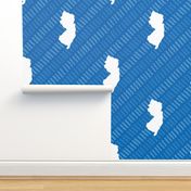 New Jersey State Shape Pattern Blue and White Stripes