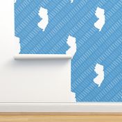 New Jersey State Shape Pattern Light Blue and White Stripes