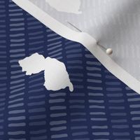 New Jersey State Shape Pattern Dark Blue and White Stripes