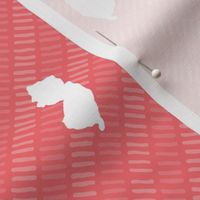 New Jersey State Shape Pattern Coral and White Stripes