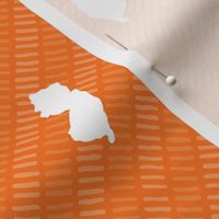 New Jersey State Shape Pattern Orange and White Stripes