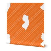 New Jersey State Shape Pattern Orange and White Stripes