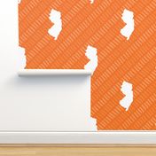 New Jersey State Shape Pattern Orange and White Stripes