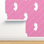 New Jersey State Shape Pattern Pink and White Stripes