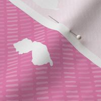 New Jersey State Shape Pattern Pink and White Stripes