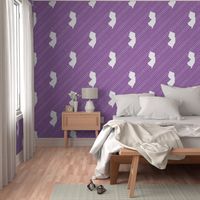 New Jersey State Shape Pattern Purple and White Stripes