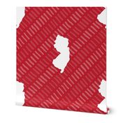 New Jersey State Shape Pattern Garnet and White Stripes