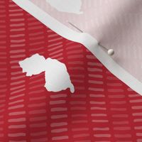New Jersey State Shape Pattern Garnet and White Stripes