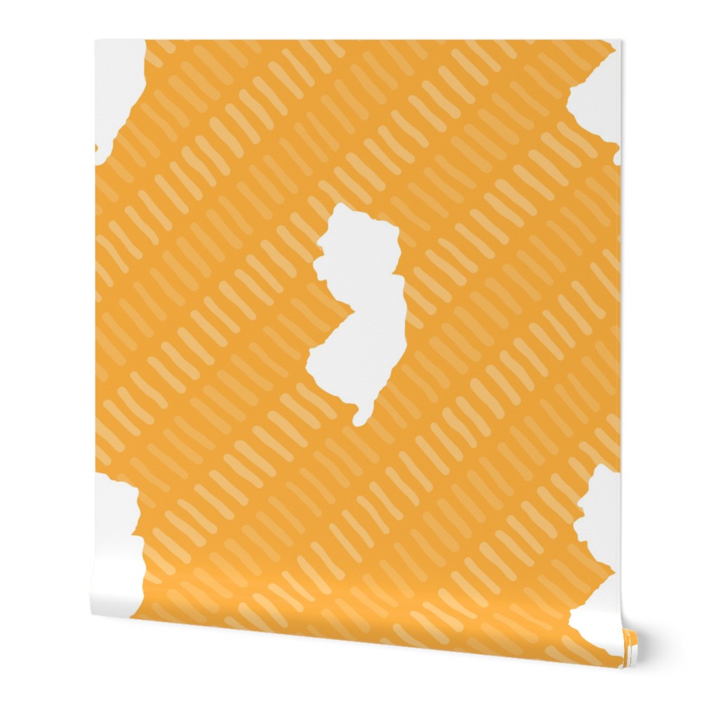 New Jersey State Shape Pattern Yellow and White