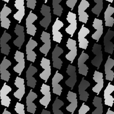 New Jersey State Shape Pattern Black and White