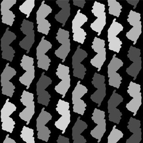 New Jersey State Shape Pattern Black and White