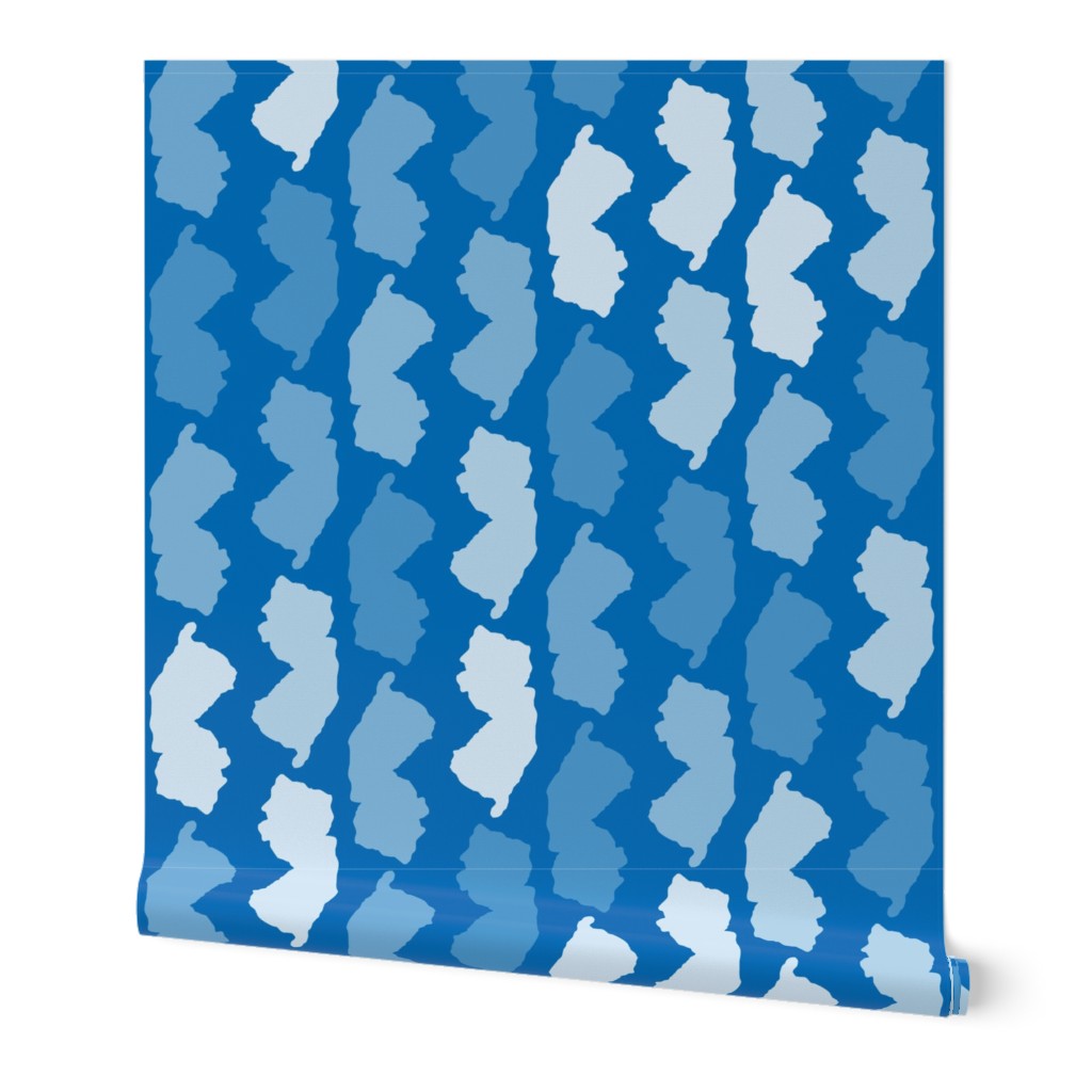 New Jersey State Shape Pattern Blue and White