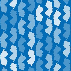 New Jersey State Shape Pattern Blue and White