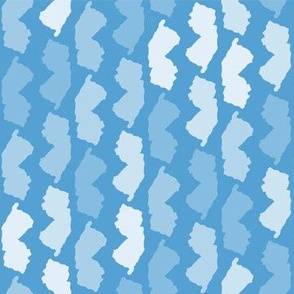 New Jersey State Shape Pattern Light Blue and White