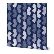 New Jersey State Shape Pattern Dark Blue and White