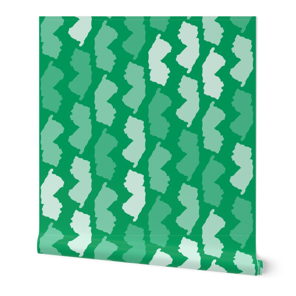 New Jersey State Shape Pattern Green and White