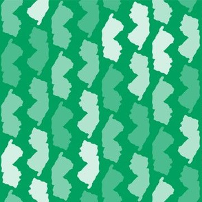 New Jersey State Shape Pattern Green and White