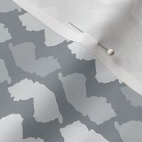 New Jersey State Shape Pattern Grey and White