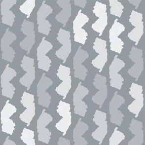 New Jersey State Shape Pattern Grey and White