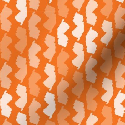 New Jersey State Shape Pattern Orange and White