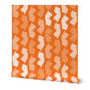 New Jersey State Shape Pattern Orange and White