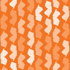 New Jersey State Shape Pattern Orange and White