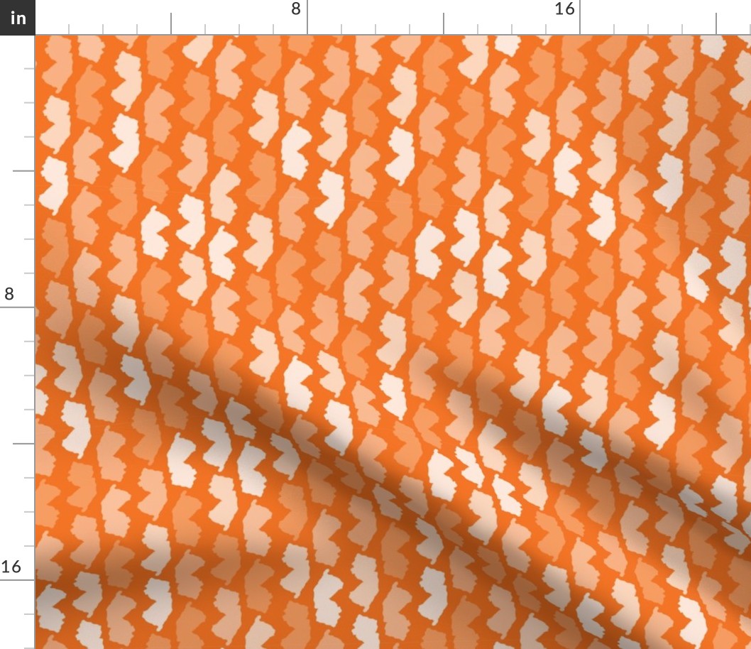 New Jersey State Shape Pattern Orange and White