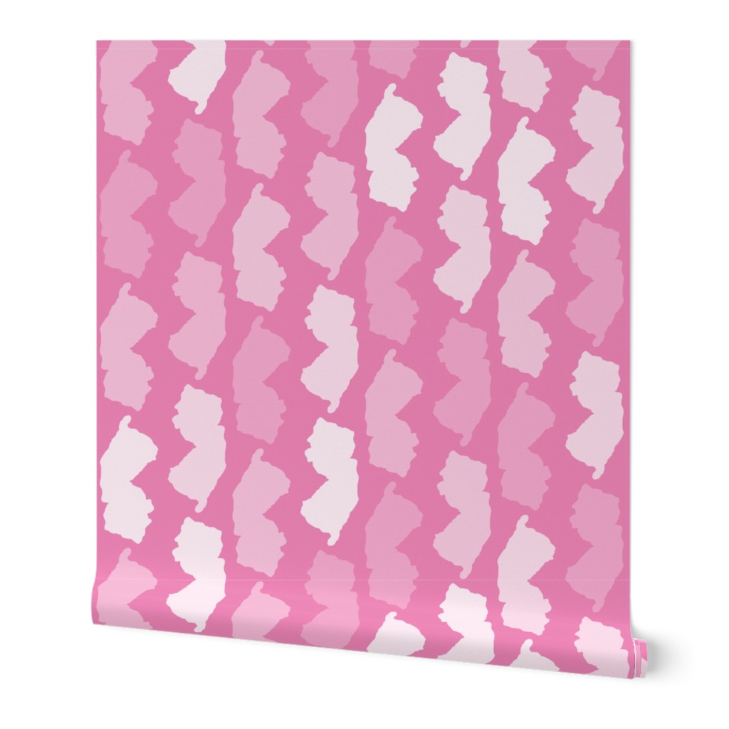 New Jersey State Shape Pattern Pink and White